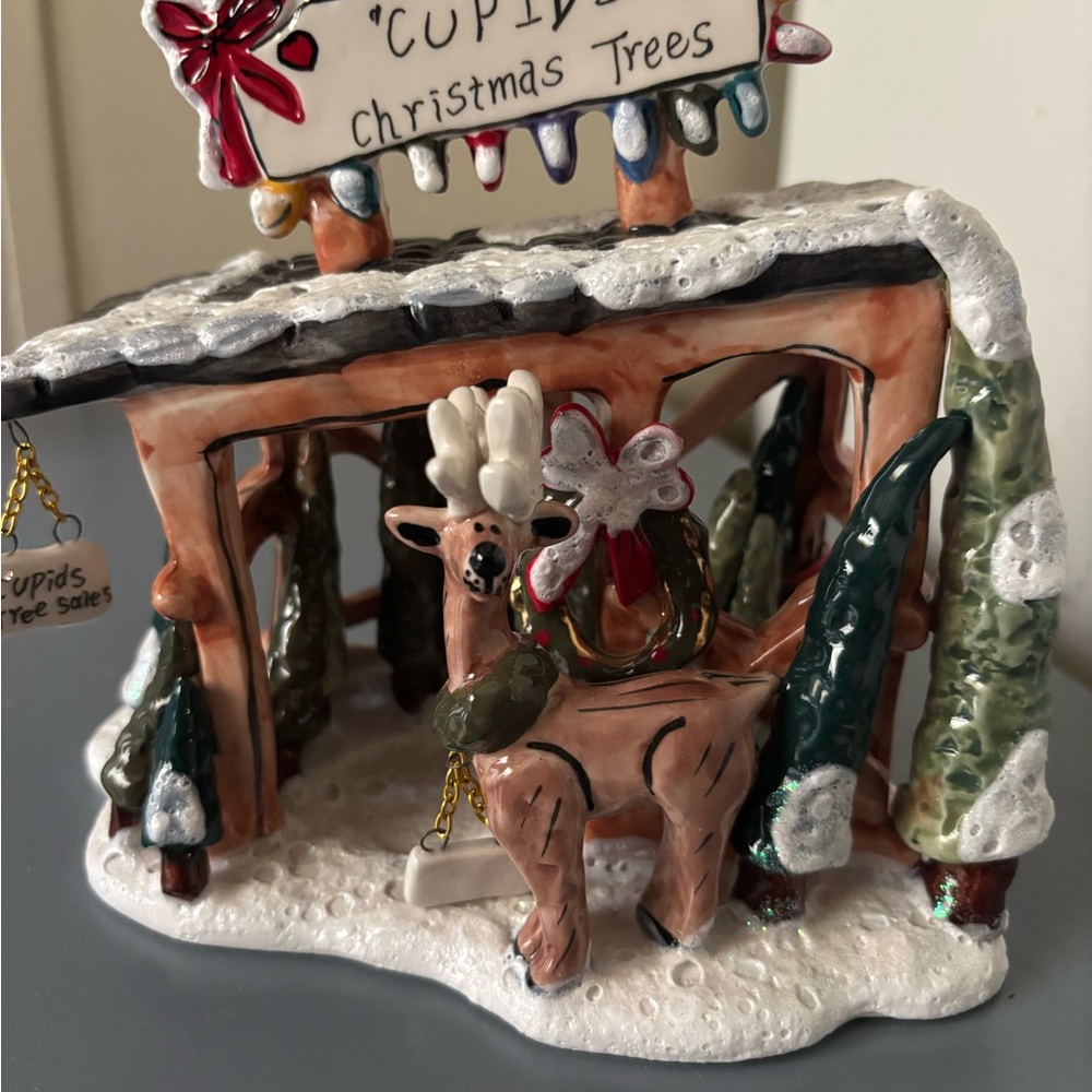 Blue Sky Clayworks - Cupid's Christmas Trees Ceramic Ornament